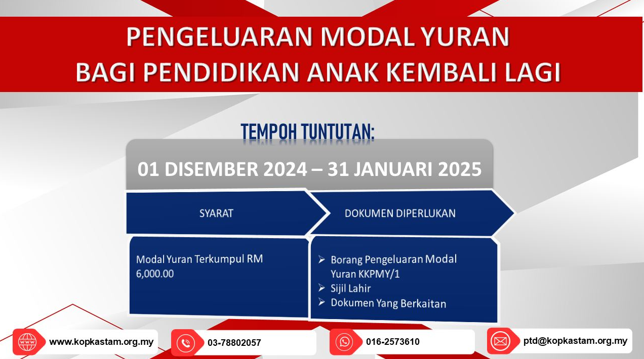 Kempen Pengeluaran Modal Yuran Bagi Pendidikan Kembali Lagi