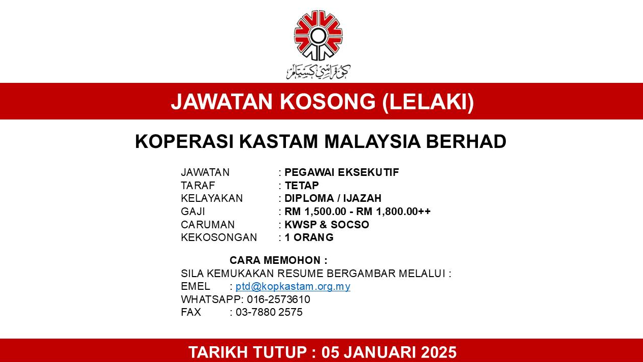 Jawatan Kosong (Lelaki)