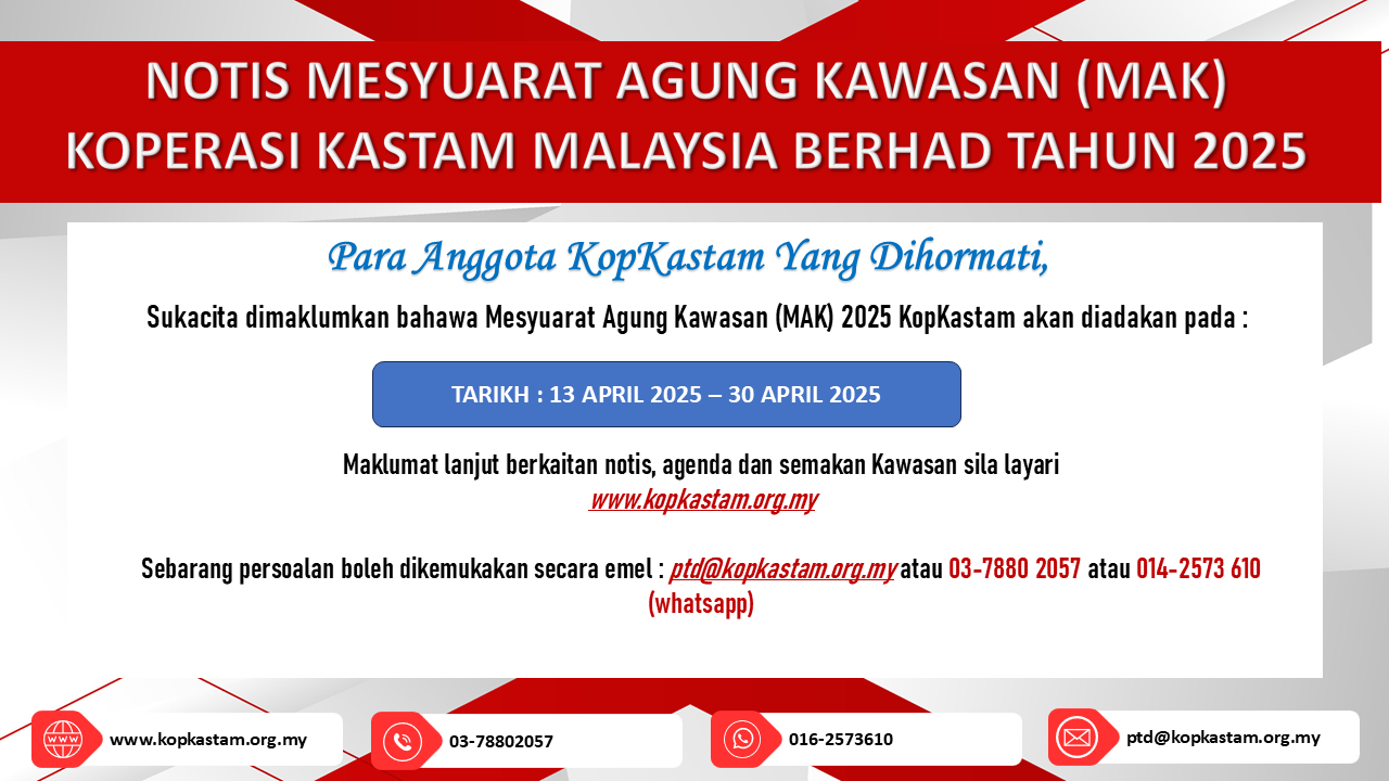 Notis Mesyuarat Agung Kawasan (MAK) Tahun 2025